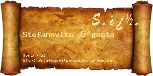 Stefanovits Ágosta névjegykártya